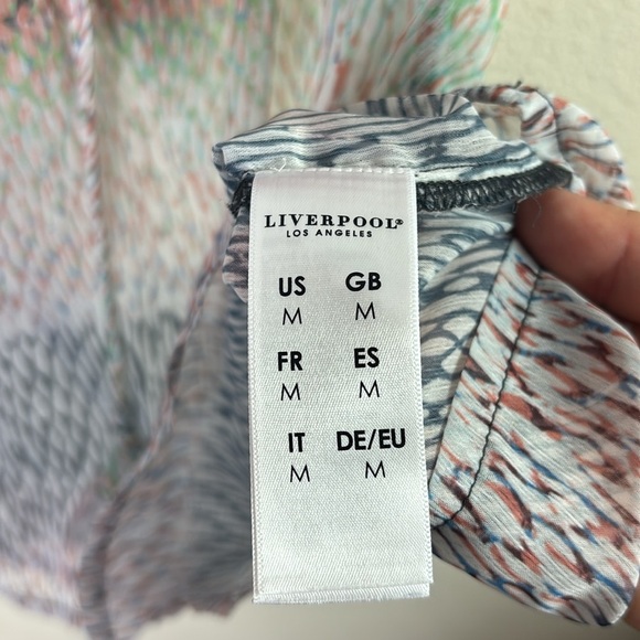 Liverpool Ombre SnakeSkin Print Sleeveless Top Tie Front tassel Blouse size M - Picture 4 of 10